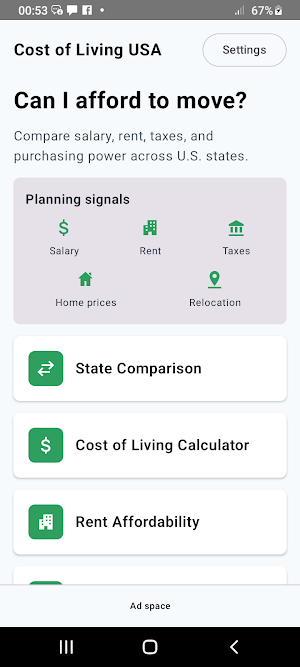 Cost of Living USA Screenshot 0