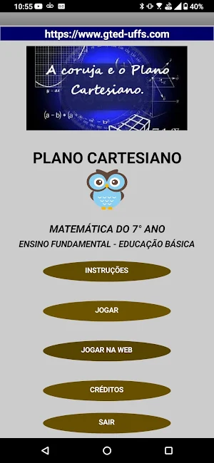 A coruja e o plano cartesiano. Screenshot 0