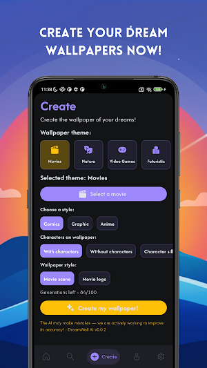 DreamWall: AI Wallpaper Maker Screenshot 1