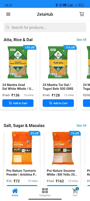 ZetaHub:10 min Organic Grocery Screenshot 0