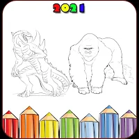 Coloring Godzilla VS Kong Easy