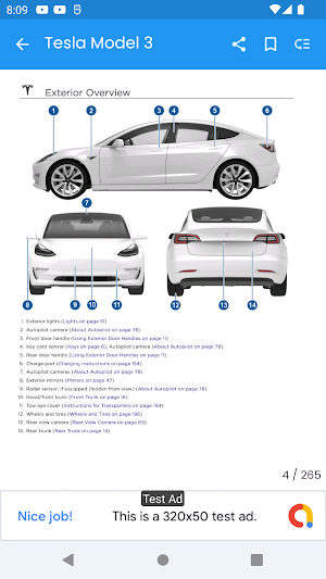 Tesla Car Owner's Manual Screenshot 0