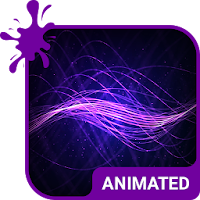 Purple Waves Animated Keyboard + Live Wallpaper