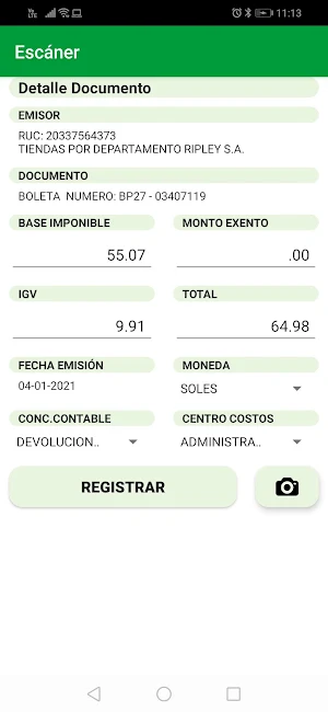 PrimeERP - Provisión de Gastos Screenshot 1
