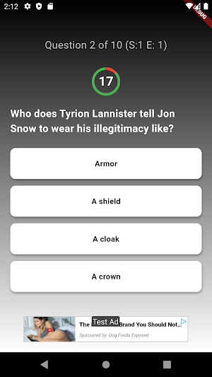 Game of Thrones Trivia Quiz Screenshot 3
