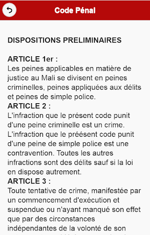 Code Pénal du Mali Screenshot 1