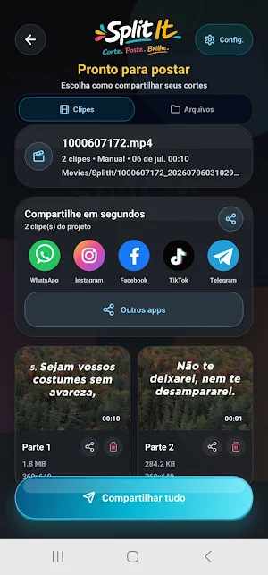 Split it Cortar videos status Screenshot 2