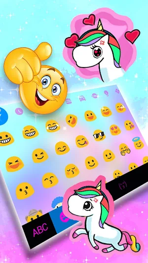 Pastel Flower Unicorn Keyboard Theme Screenshot 2
