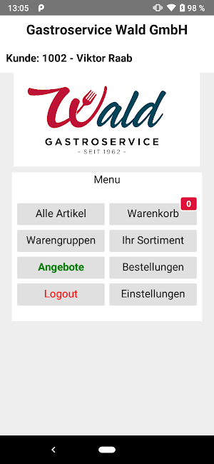 WebshopApp Wald-Gastro Screenshot 1