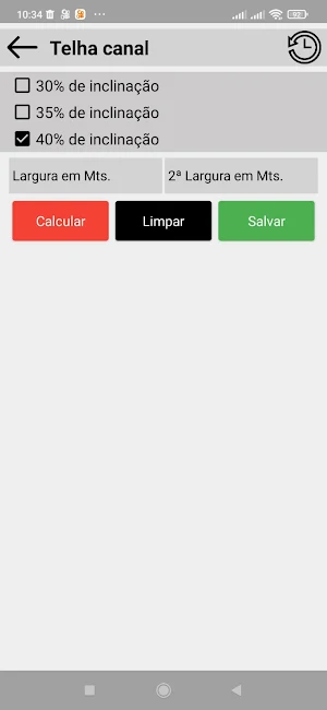 calculadora de telhas Screenshot 3