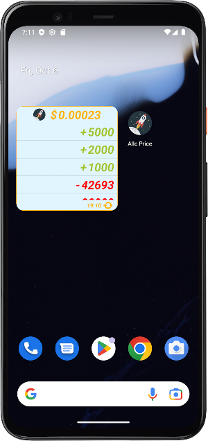 Allc Price Widget Screenshot 2