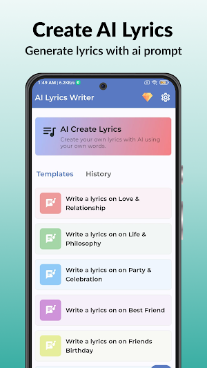 AI Lyric Generator Song Writer Screenshot 0