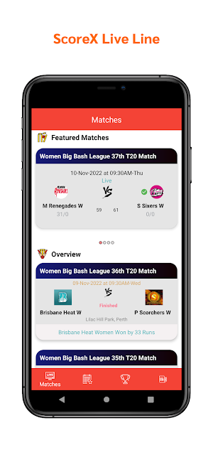 ScoreX Live Line Screenshot 0