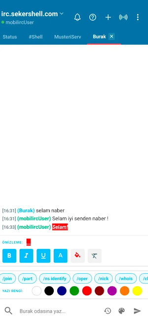 MobilIRC Screenshot 1