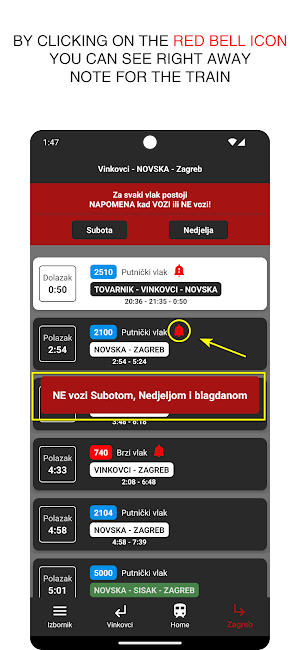 Novska train timetable Screenshot 2