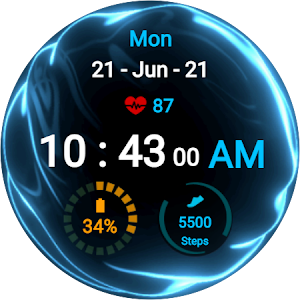 Fluid Blue Watch Face Screenshot 2
