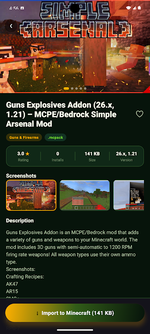 Gun Mods for Minecraft PE Screenshot 1
