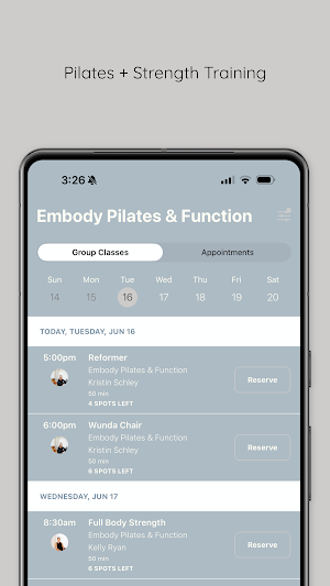 Embody Pilates and Function Screenshot 2