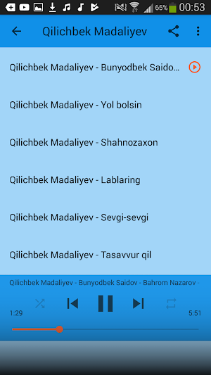 Qilichbek Madaliyev Qo'shiqlari - internetsiz Screenshot 1