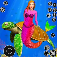 Underwater Turtle Sea Mermaid