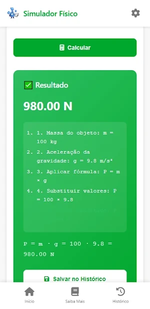 Simulador Físico Calculadora Screenshot 3
