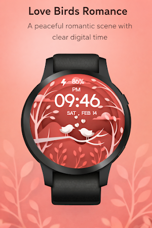 Love Birds Digital Watch Face Screenshot 0