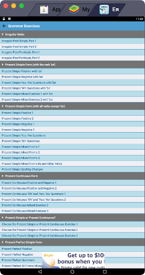 English Grammar Test Screenshot 2