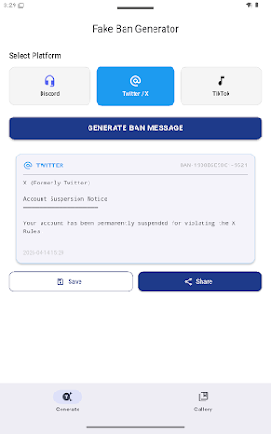 Fake Ban Message Generator screenshot 4