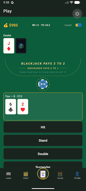Carbon Blackjack Academy Screenshot 1