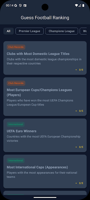 Guess Football Ranking Screenshot 1