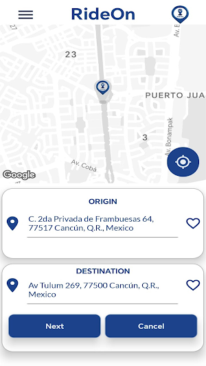 Rideon Customer Screenshot 1