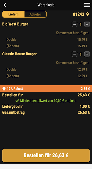 Burger House Bodenseestrasse Screenshot 1