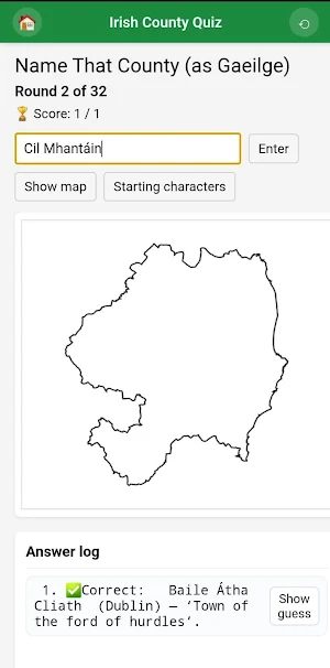 Irish County Quiz Screenshot 3