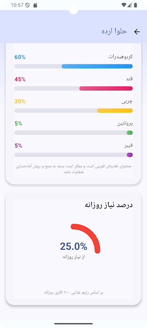 اندازه گیری کالری خوراکی ها Screenshot 2