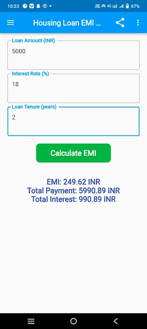 Housing Loan Emi Calculator Screenshot 3