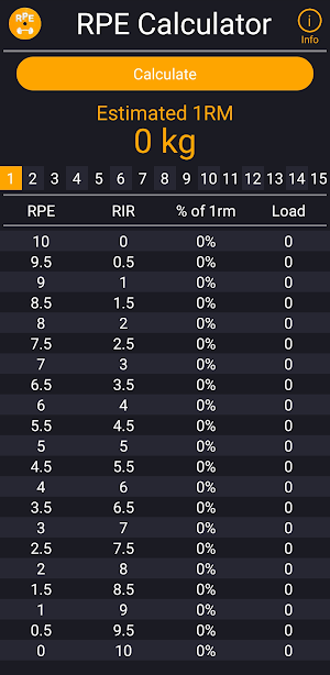 Streetlifting RPE Calculator Screenshot 1