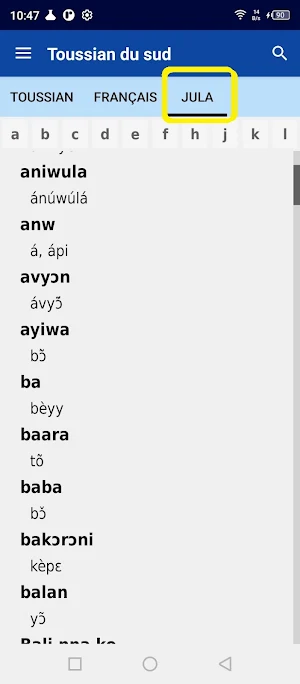 Toussian dictionnaire Screenshot 3