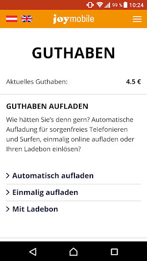 joymobile Kontomanager Screenshot 1