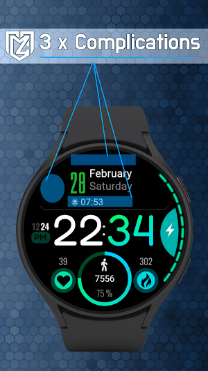 WearOs Amoled Watch Face TMZ Screenshot 2