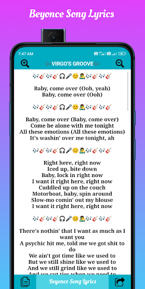 Beyonce Song Lyrics Screenshot 3