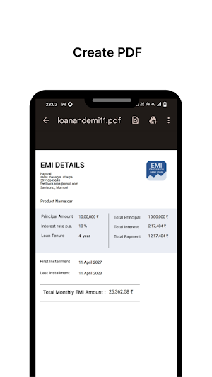 Aadhar Pe EMI Loan Calculator Screenshot 3