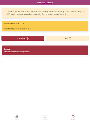 Urology Prostate Calculator: Volume and Density Screenshot 3