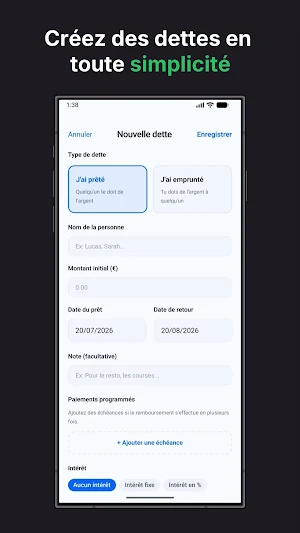 Prets et Dettes Screenshot 3