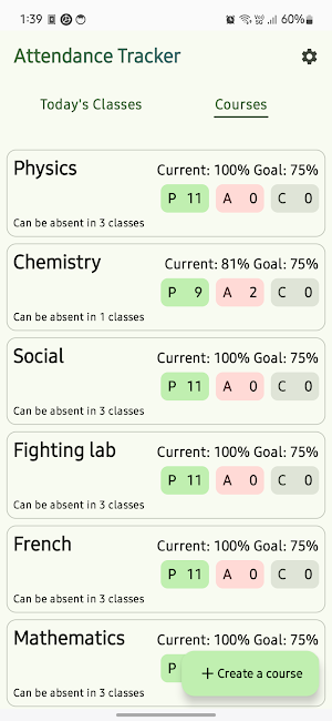 Attendance Tracker, Bunk count Screenshot 1