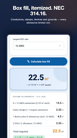 NEC Electrical Calculator Screenshot 3