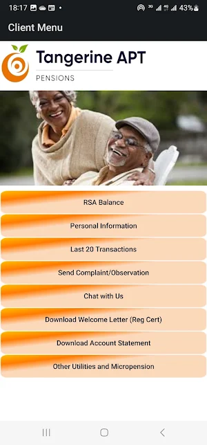 Tangerine APT Pensions Screenshot 2