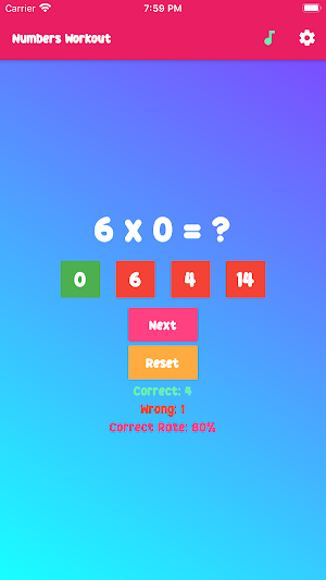 Number Workout Screenshot 1