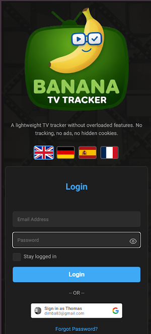 Banana TV Tracker Screenshot 0