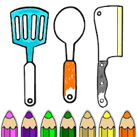 Kitchen Cooking Coloring Pages Drawing Book
