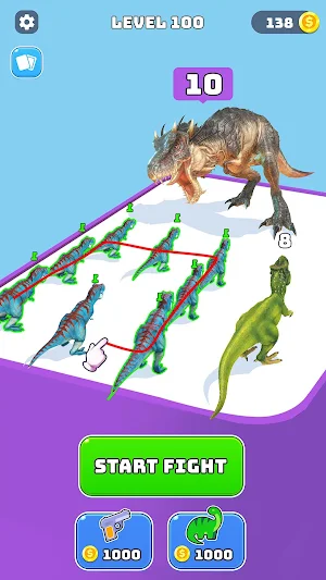 Dinosaurs Battle - Merge 3D Screenshot 0